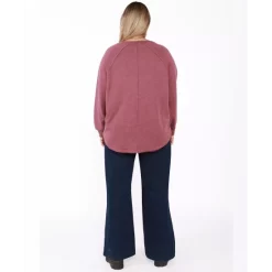 Cheapest ✨ Black Tape Trendy Plus Size Cotton Raglan-Sleeve Top & High-Rise Wide-Leg 👖 Jeans Med Gray 🌟