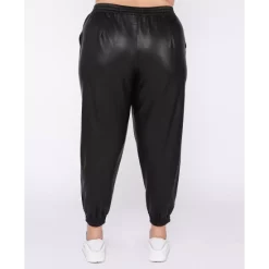 Promo 🔔 Black Tape Trendy Plus Size High-Rise Faux-Leather Joggers ✔️ -Black Tape Shop unnamed file 140