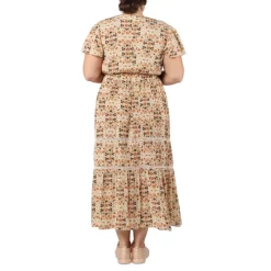 Promo 😍 Black Tape Trendy Plus Size Printed Maxi 👗 Dress Orange Purple Floral 🎁 -Black Tape Shop unnamed file 163