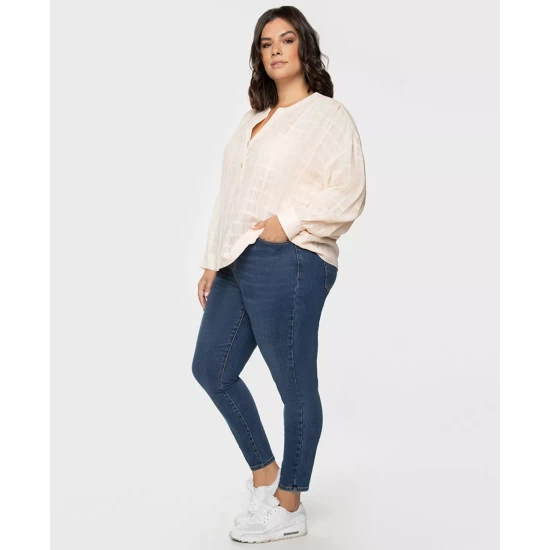 Hot Sale ๐ Black Tape Trendy Plus Size Cotton Printed Henley Top Cream Pink โญ 6 Hot Sale ๐ Black Tape Trendy Plus Size Cotton Printed Henley Top Cream Pink โญ - Image 4