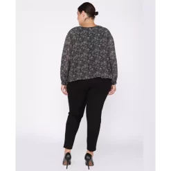 Budget 🤩 Black Tape 👩 Women's Pleated-Shoulder Ruffle-Cuff Blouse White ❤️