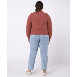 Best Pirce 🌟 Black Tape Trendy Plus Size Mock Neck Sweater Runway Pink 🤩 -Black Tape Shop unnamed file 248