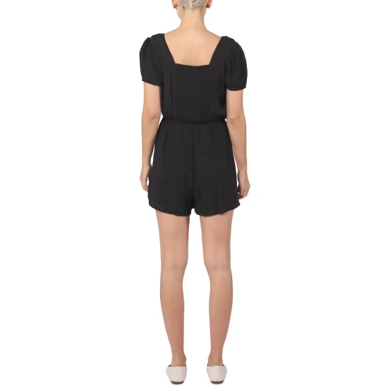 Cheapest ๐ Black Tape ๐ฉ Women's Cotton Eyelet Romper White ๐ 6 Cheapest ๐ Black Tape ๐ฉ Women's Cotton Eyelet Romper White ๐ - Image 4