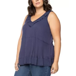 Cheap 😉 Black Tape Trendy Plus Size Ruffled Babydoll Tank Top Cream 👏 -Black Tape Shop unnamed file 275