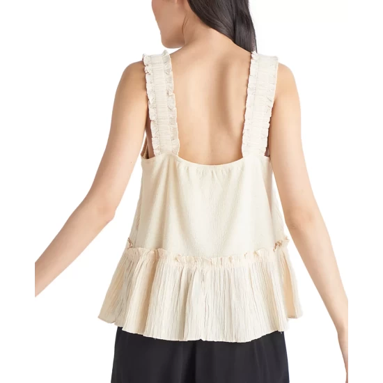 Hot Sale โจ Black Tape ๐ฉ Women's Textured Ruffled Top Cream ๐ 5 Hot Sale โจ Black Tape ๐ฉ Women's Textured Ruffled Top Cream ๐ - Image 3