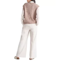 Wholesale 😀 Black Tape 👩 Women's Long Sleeve Laced-Up Side Cable Tunic Sweater 😀