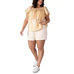 Cheap 🌟 Black Tape Trendy Plus Size Slim-Fit Denim Mom Shorts Off-white Wash 🔔 -Black Tape Shop unnamed file 337