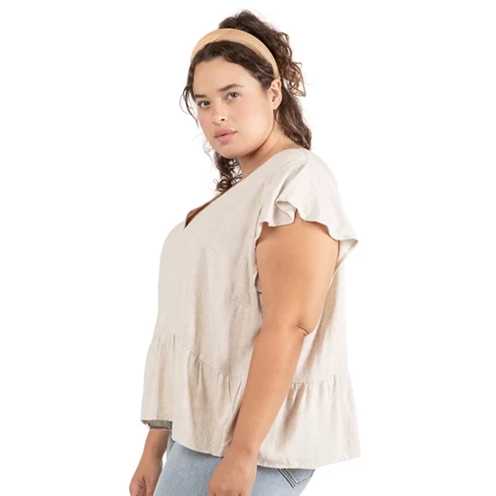 Best Pirce โญ Black Tape ๐ฉ Women's Embroidered Uneven Hem Top Cream โญ 6 Best Pirce โญ Black Tape ๐ฉ Women's Embroidered Uneven Hem Top Cream โญ - Image 4