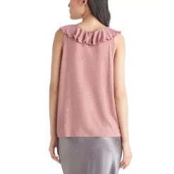 Deals 🤩 Black Tape 👩 Women's Ruffle-Neck Glitter Tank Top Iconic Pink 😉 -Black Tape Shop unnamed file 353