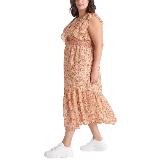 Outlet ๐ Black Tape Plus Size Printed Back-Tie Ruffle Midi ๐ Dress โ๏ธ Summer Sunset ๐งจ 6 Outlet ๐ Black Tape Plus Size Printed Back-Tie Ruffle Midi ๐ Dress โ๏ธ Summer Sunset ๐งจ - Image 4