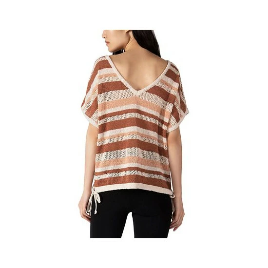 Promo ๐ Black Tape ๐ฉ Women's Striped Poncho Sweater Cinnamon Stripe โจ 4 Promo ๐ Black Tape ๐ฉ Women's Striped Poncho Sweater Cinnamon Stripe โจ - Image 2
