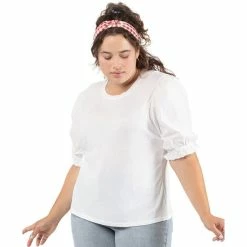 Best Sale 🛒 Black Tape Trendy Plus Size Ruffled-Cuff Top Off White 😉