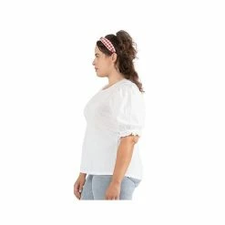 Best Sale 🛒 Black Tape Trendy Plus Size Ruffled-Cuff Top Off White 😉 -Black Tape Shop unnamed file 378