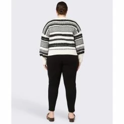 Best Pirce ✔️ Black Tape Trendy Plus Size Herringbone-Striped Sweater Mountain Aztec 🎁 -Black Tape Shop unnamed file 382