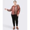 Cheap 😍 Black Tape Trendy Plus Size Peasant Top Patchwork Dreams 🥰