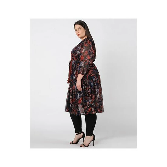 Brand new ⭐ Black Tape Trendy Plus Size Printed Tiered Duster Bindi ✔️ 5 Brand new ⭐ Black Tape Trendy Plus Size Printed Tiered Duster Bindi ✔️ - Image 3