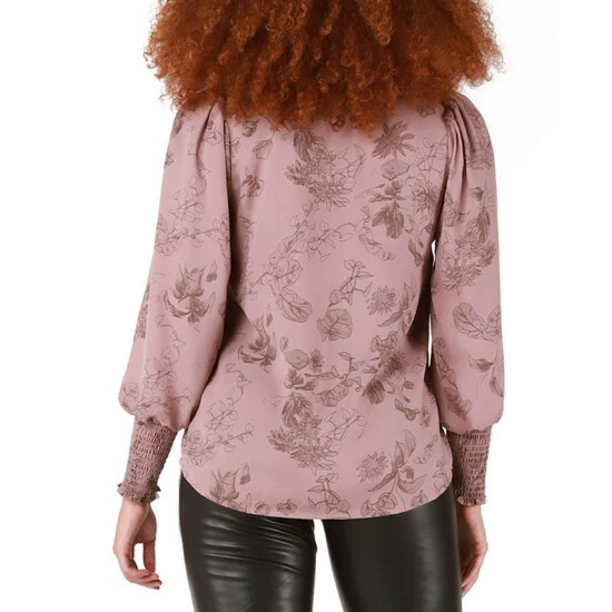 Deals ๐ Black Tape ๐ฉ Women's Smocked-Sleeve Floral-Print Blouse Soft Mauve Floral โจ 4 Deals ๐ Black Tape ๐ฉ Women's Smocked-Sleeve Floral-Print Blouse Soft Mauve Floral โจ - Image 2