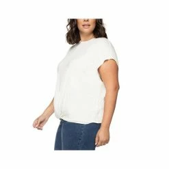 Brand new 🔥 Black Tape Plus Size Twist-Hem T-Shirt Creme Cafe ✔️ -Black Tape Shop unnamed file 435