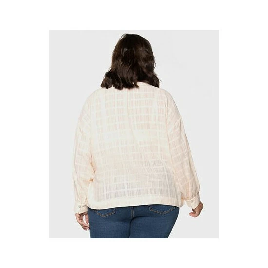 Hot Sale ๐ Black Tape Trendy Plus Size Cotton Printed Henley Top Cream Pink โญ 4 Hot Sale ๐ Black Tape Trendy Plus Size Cotton Printed Henley Top Cream Pink โญ - Image 2