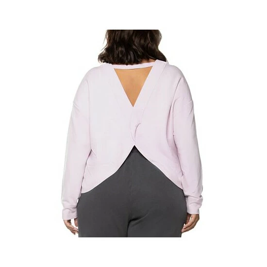 Brand new 🔥 Black Tape Trendy Plus Size Open-Back Sweatshirt Oatmeal Grey Heather 🔥 4 Brand new 🔥 Black Tape Trendy Plus Size Open-Back Sweatshirt Oatmeal Grey Heather 🔥 - Image 2