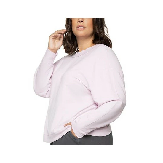 Brand new 🔥 Black Tape Trendy Plus Size Open-Back Sweatshirt Oatmeal Grey Heather 🔥 5 Brand new 🔥 Black Tape Trendy Plus Size Open-Back Sweatshirt Oatmeal Grey Heather 🔥 - Image 3