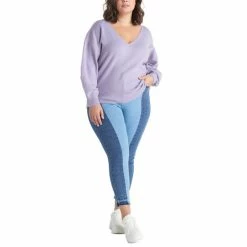 Budget 🔥 Black Tape Trendy Plus Size Two-Tone Skinny 👖 Jeans Blue Med Wash ✨