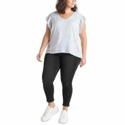 Flash Sale ⌛ Black Tape Trendy Plus Size Knit Denim Leggings Dark Blue Wash 😍