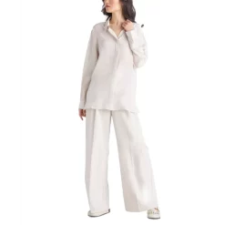 Outlet 😍 Black Tape 👩 Women's Cotton Raw-Hemline Long-Sleeve Knit Top Oatmeal 👍