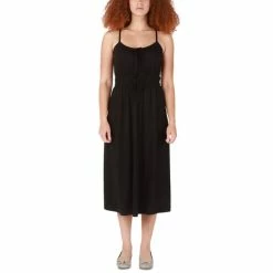 Discount ❤️ Black Tape 👩 Women's Tie-Front Drawstring Midi 👗 Dress ✔️