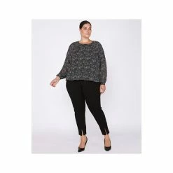 Best Sale 🧨 Black Tape Trendy Plus Size Printed Blouson Top Night Floral 🌟 -Black Tape Shop unnamed file 535