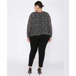 Best Sale 🧨 Black Tape Trendy Plus Size Printed Blouson Top Night Floral 🌟 -Black Tape Shop unnamed file 536