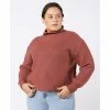 Best Pirce 🌟 Black Tape Trendy Plus Size Mock Neck Sweater Runway Pink 🤩