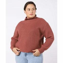 Best Pirce 🌟 Black Tape Trendy Plus Size Mock Neck Sweater Runway Pink 🤩
