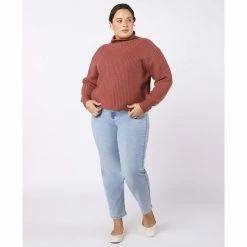 Best Pirce 🌟 Black Tape Trendy Plus Size Mock Neck Sweater Runway Pink 🤩 -Black Tape Shop unnamed file 543