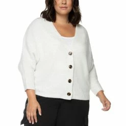 Cheapest 🎁 Black Tape Trendy Plus Size Drop-Shoulder Cardigan Grey Heather 🎁