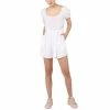 Cheapest 🎁 Black Tape 👩 Women's Cotton Eyelet Romper White 👏