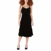 Buy ✔️ Black Tape 👩 Women's Strappy V-Neck Velvet Midi 👗 Dress Jet Black Velvet 😀