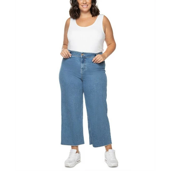Hot Sale ๐ฅฐ Black Tape Trendy Plus Size High-Rise Culotte ๐ Jeans Off-white Wash ๐ 3 Hot Sale ๐ฅฐ Black Tape Trendy Plus Size High-Rise Culotte ๐ Jeans Off-white Wash ๐
