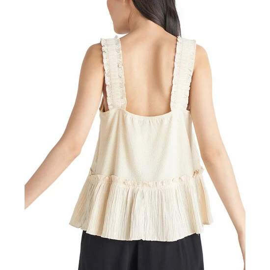 Hot Sale โจ Black Tape ๐ฉ Women's Textured Ruffled Top Cream ๐ 4 Hot Sale โจ Black Tape ๐ฉ Women's Textured Ruffled Top Cream ๐ - Image 2