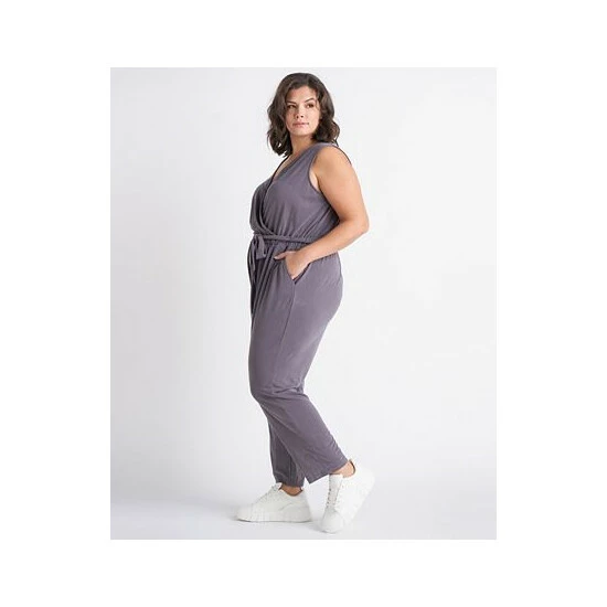 Promo ๐ Black Tape Trendy Plus Size Belted Sleeveless Jumpsuit Slate Grey โ๏ธ 5 Promo ๐ Black Tape Trendy Plus Size Belted Sleeveless Jumpsuit Slate Grey โ๏ธ - Image 3