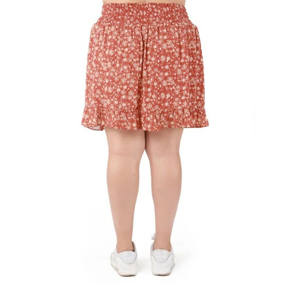 Brand new 🎁 Black Tape Trendy Plus Size Smocked-Waist 👗 Skirt Dusty Red Floral 💯 6 Brand new 🎁 Black Tape Trendy Plus Size Smocked-Waist 👗 Skirt Dusty Red Floral 💯 - Image 4