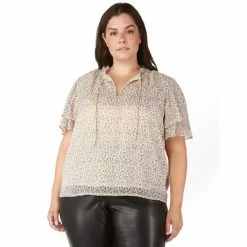 Brand new ๐ฅ Black Tape Trendy Plus Size Flutter-Sleeve Top Antique Florals โ๏ธ