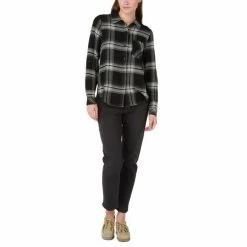 New 😍 Black Tape 👩 Women's Button-Front Plaid 👕 Shirt Rosy Plaid ✔️