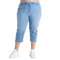Best reviews of 🥰 Black Tape Trendy Plus Size High-Rise Capri 👖 Jeans Light Blue Wash 😉