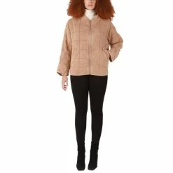 Flash Sale 🔔 Black Tape 👩 Women's Quilted Cotton Jacket Washed Taupe 👏