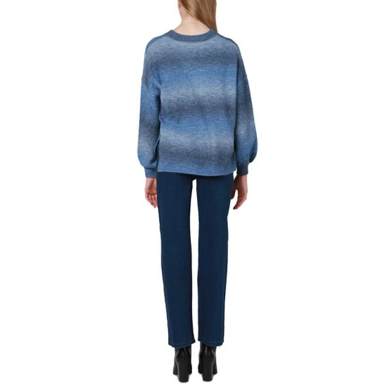 Promo โจ Black Tape ๐ฉ Women's Rainbow-Stripe Drop-Shoulder Sweater Ombre Blue Stripe ๐ 4 Promo โจ Black Tape ๐ฉ Women's Rainbow-Stripe Drop-Shoulder Sweater Ombre Blue Stripe ๐ - Image 2