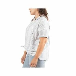 Outlet 🔔 Black Tape Trendy Plus Size Striped Tunic 👕 Shirt White/sky Stripe 💯 -Black Tape Shop unnamed file 706