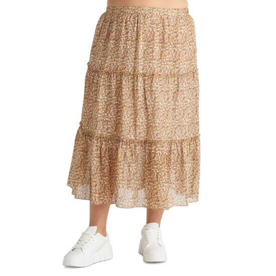 Flash Sale ⭐ Black Tape Plus Size Printed Tiered Midi 👗 Skirt Floral Dream 😍 3 Flash Sale ⭐ Black Tape Plus Size Printed Tiered Midi 👗 Skirt Floral Dream 😍