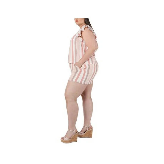 Brand new ๐ Black Tape Plus Size Striped Flutter-Sleeve Top Pink Stripe ๐ 5 Brand new ๐ Black Tape Plus Size Striped Flutter-Sleeve Top Pink Stripe ๐ - Image 3