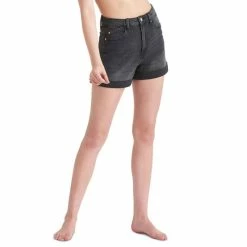 New 🥰 Black Tape Petite Slim-Fit Denim Mom Shorts New Black Wash 🤩